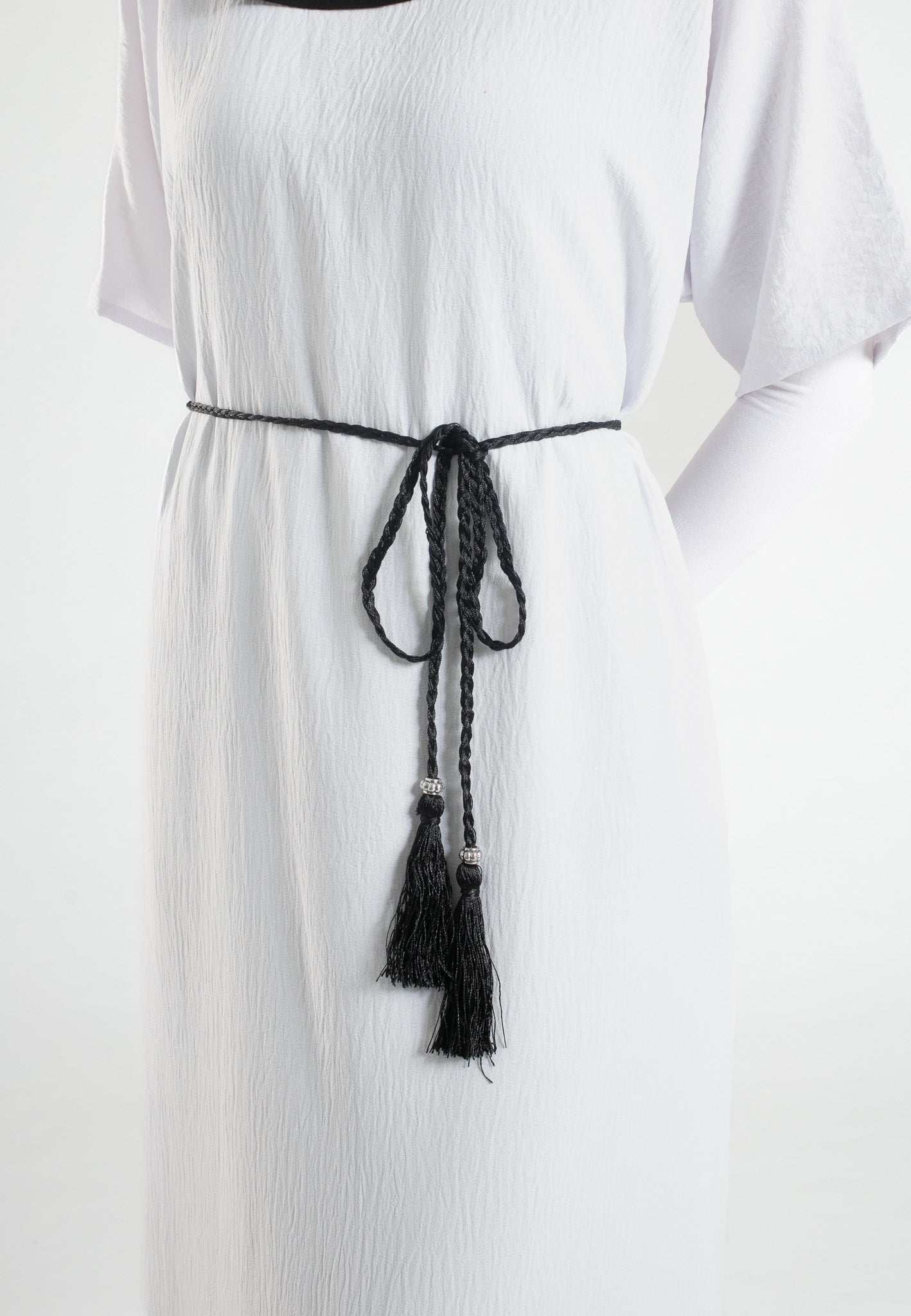 Dress Black Rope Belt With Tassels EUCALYTUSPH Boho Rope Chain Tie