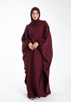 Luxury Plain Farasha - Burgundy
