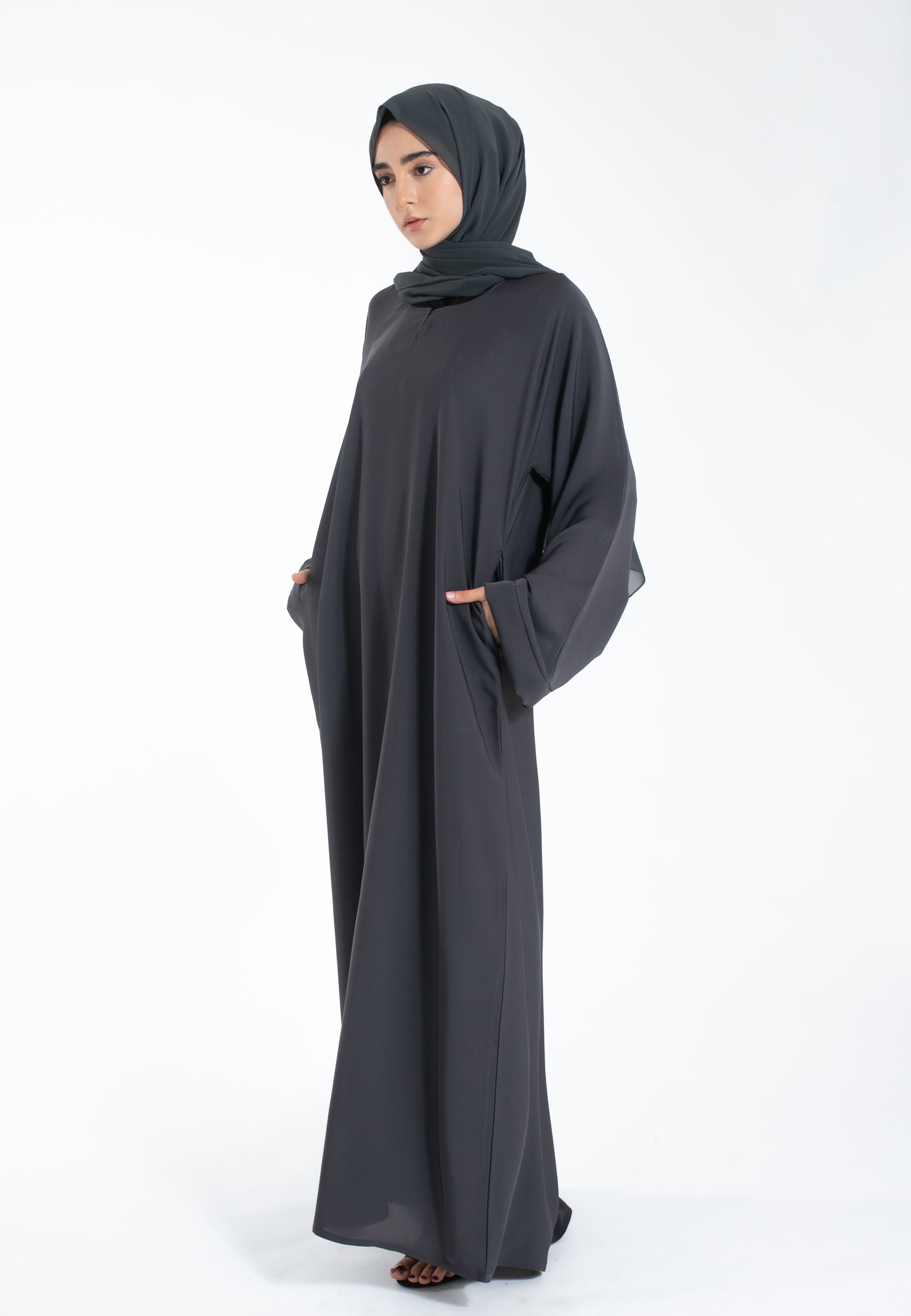 Nida Charcoal Grey Abaya