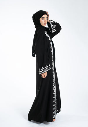 Clover-Embroidered-Open-Abaya