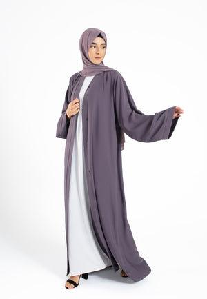 Deep Lilac Plain Abaya