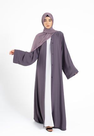 Open Abaya Deep Lilac Abaya