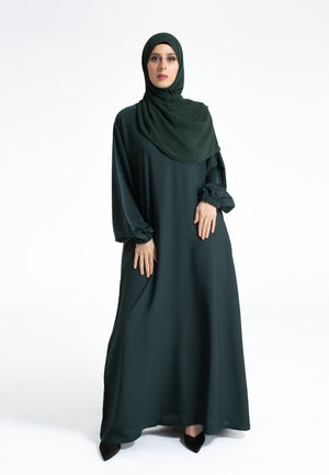 Forest-Green-Plain-Closed-Abaya