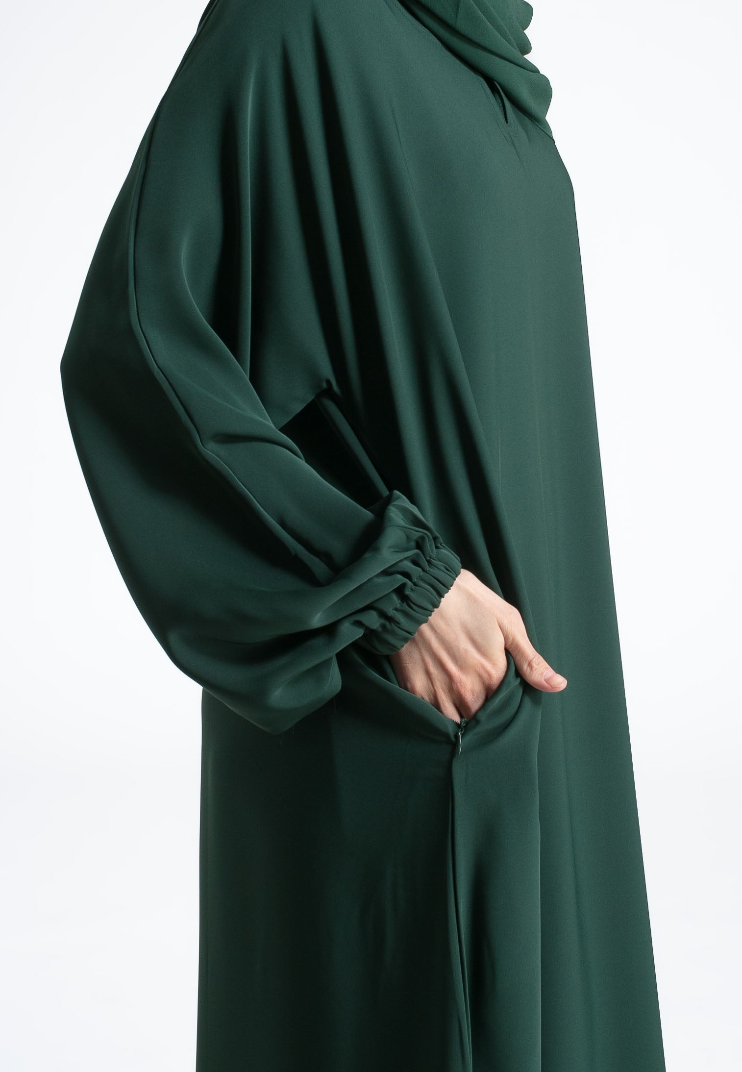 Green-Abaya-With-Pockets