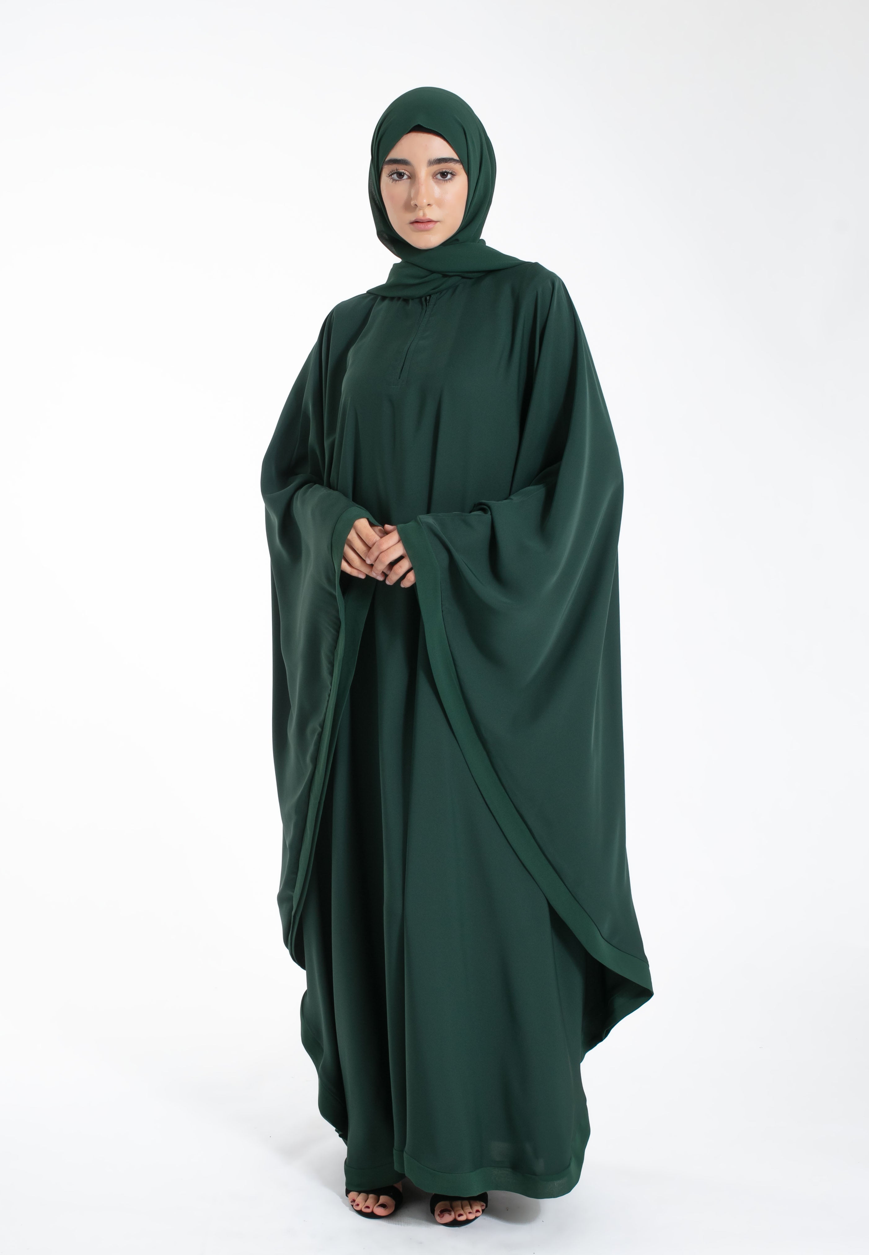 Plain Green Farasha Abaya