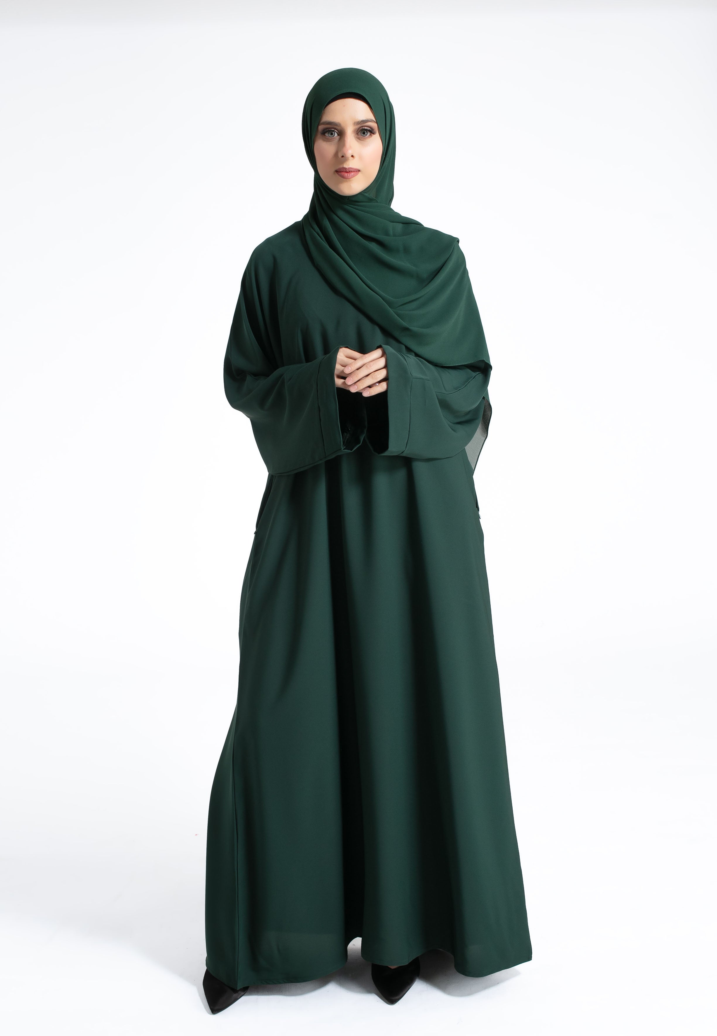 Green Abaya with Wide Sleeves