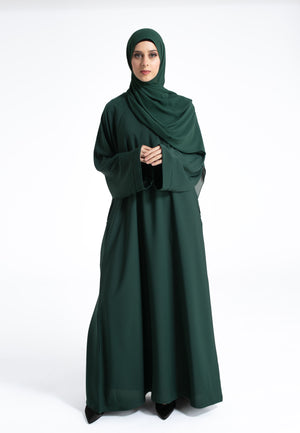 Green Abaya with Wide Sleeves
