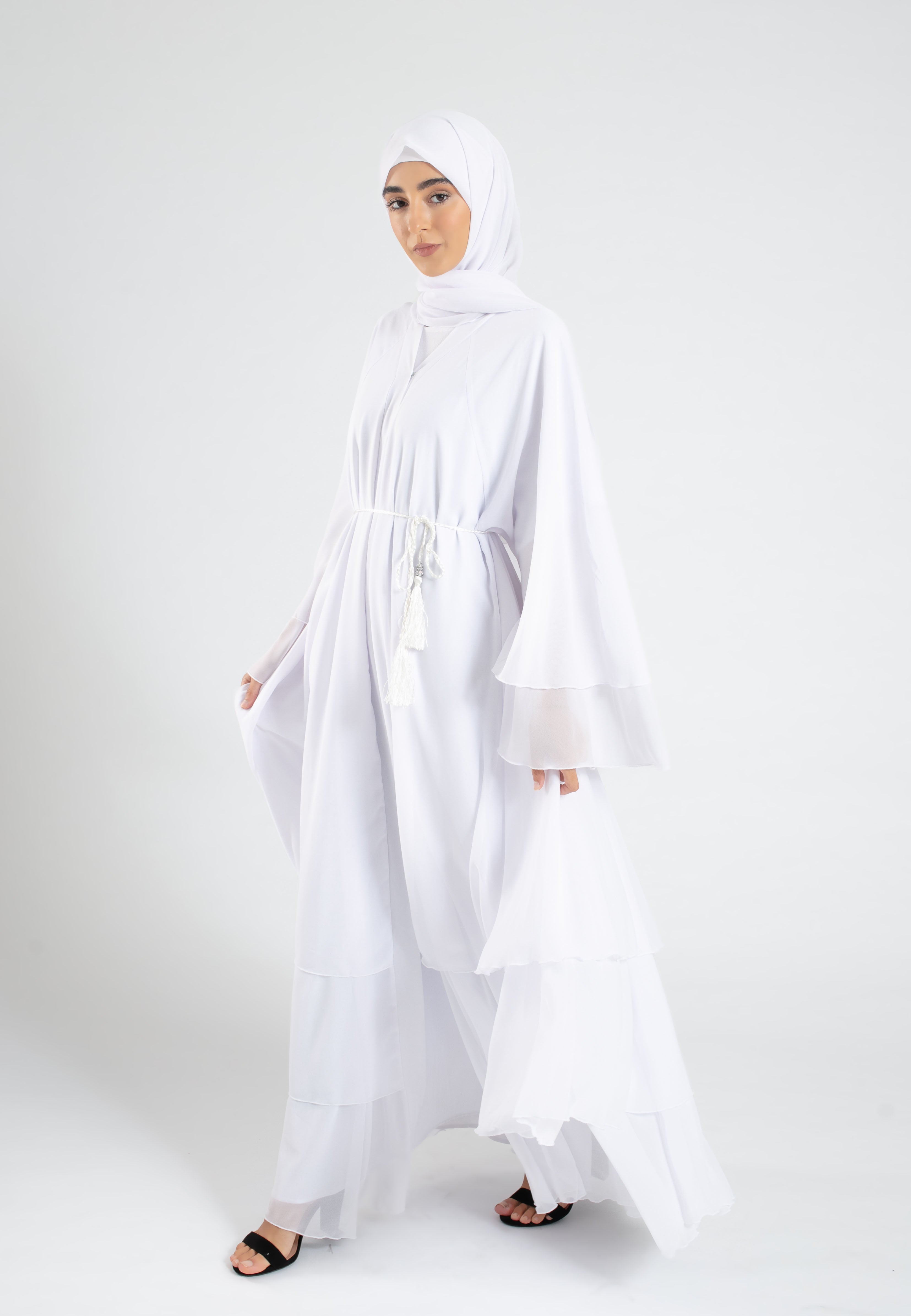 White-Open-Abaya