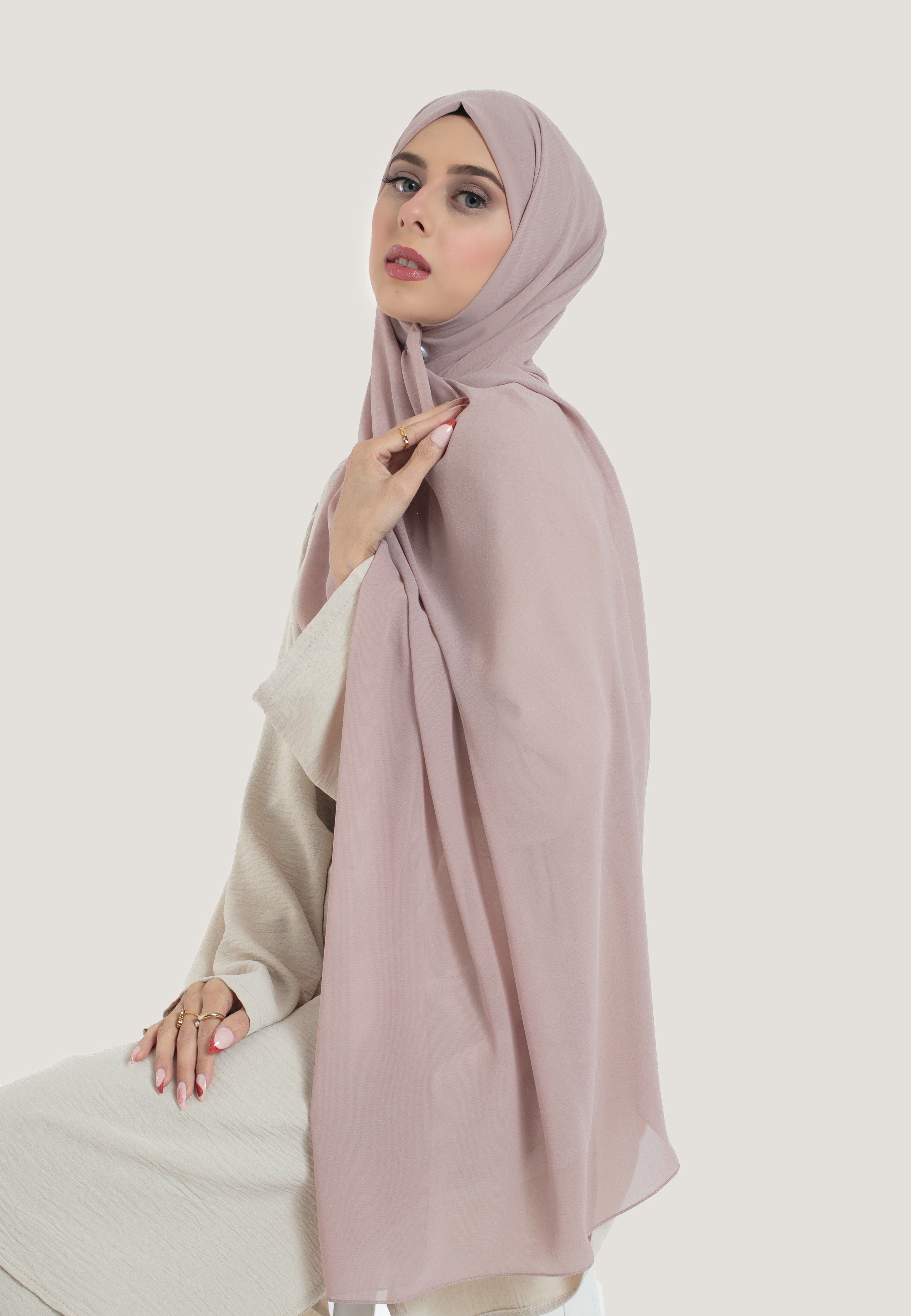 Nude Crepe Chiffon Hijab