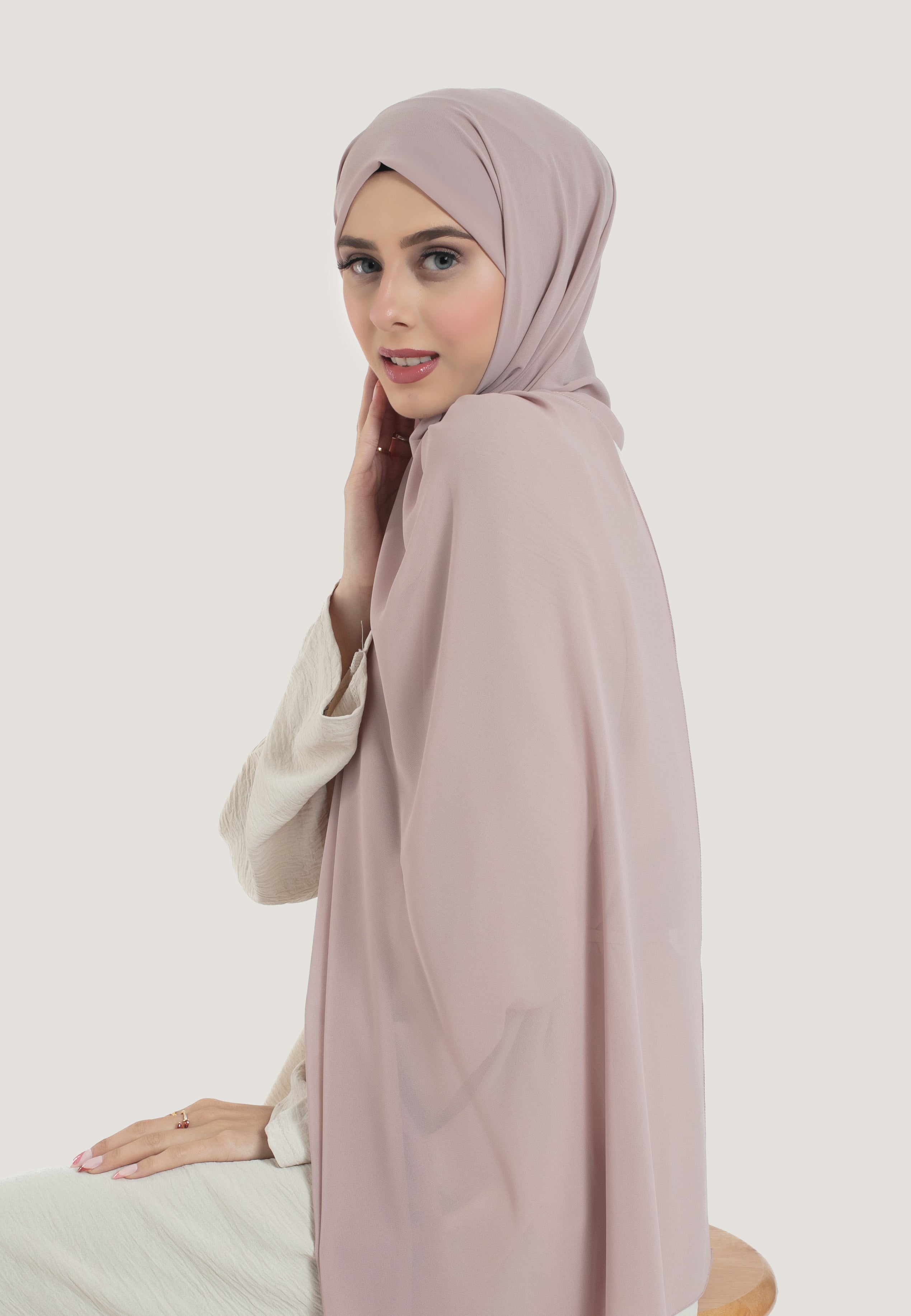 Nude Crepe Chiffon Hijab