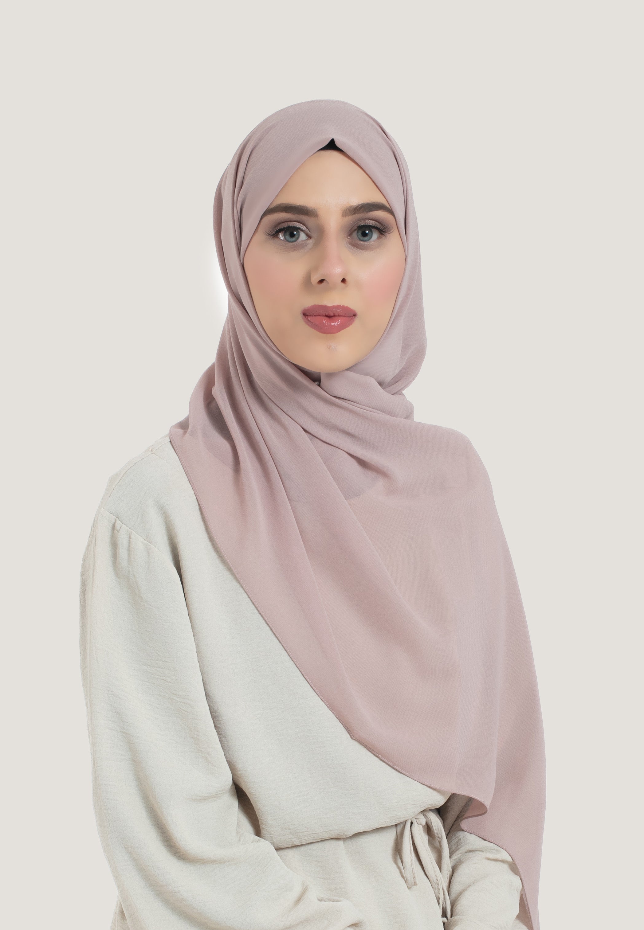 Nude Crepe Chiffon Hijab