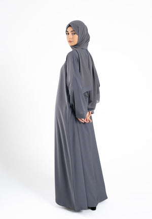 Pebble Grey Open Abaya