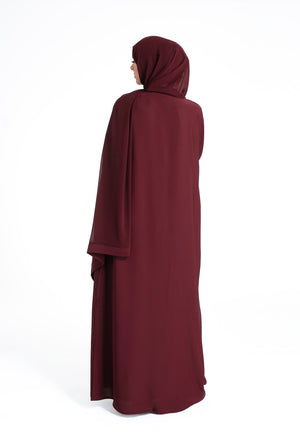 Plain Burgundy Abaya Online