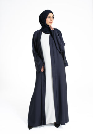 Open Abaya in Navy