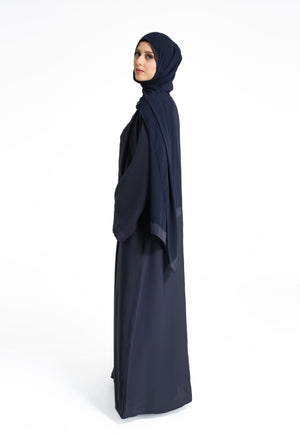 Navy Abaya in Open Style