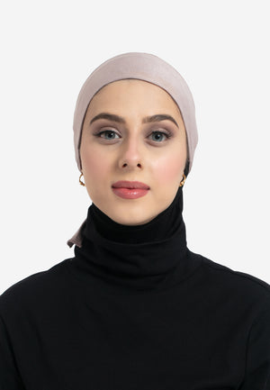 Mink Tie Back Hijab Cap - Front