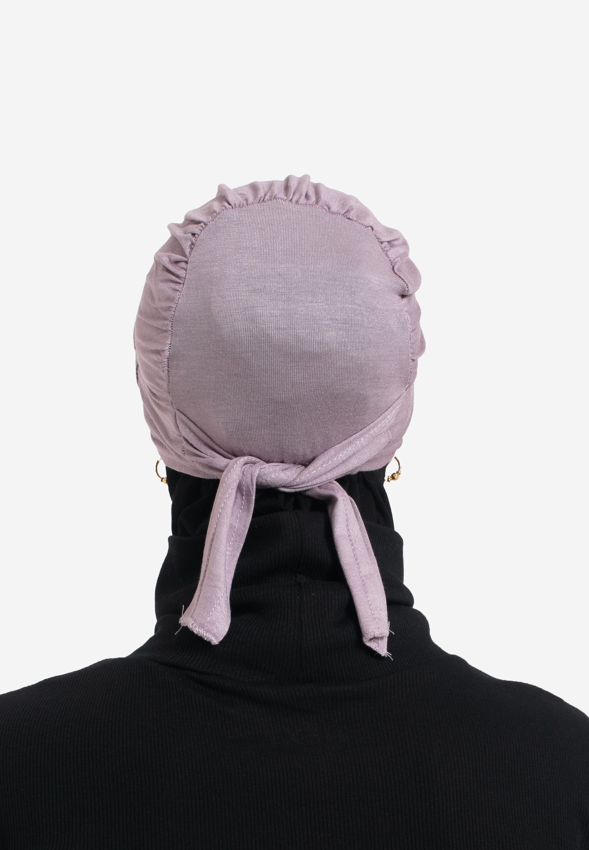 Mulberry Tie Back Hijab Cap - Back