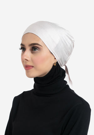 Oat Tie Back Hijab Cap - Side