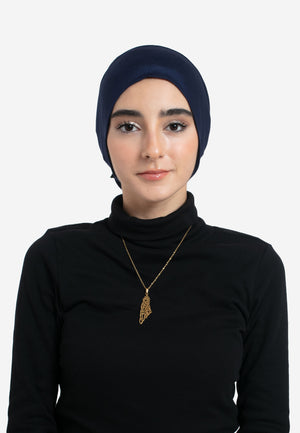 Navy Tube Hijab Cap - Front