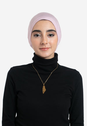 Pink tube Hijab Cap - Front