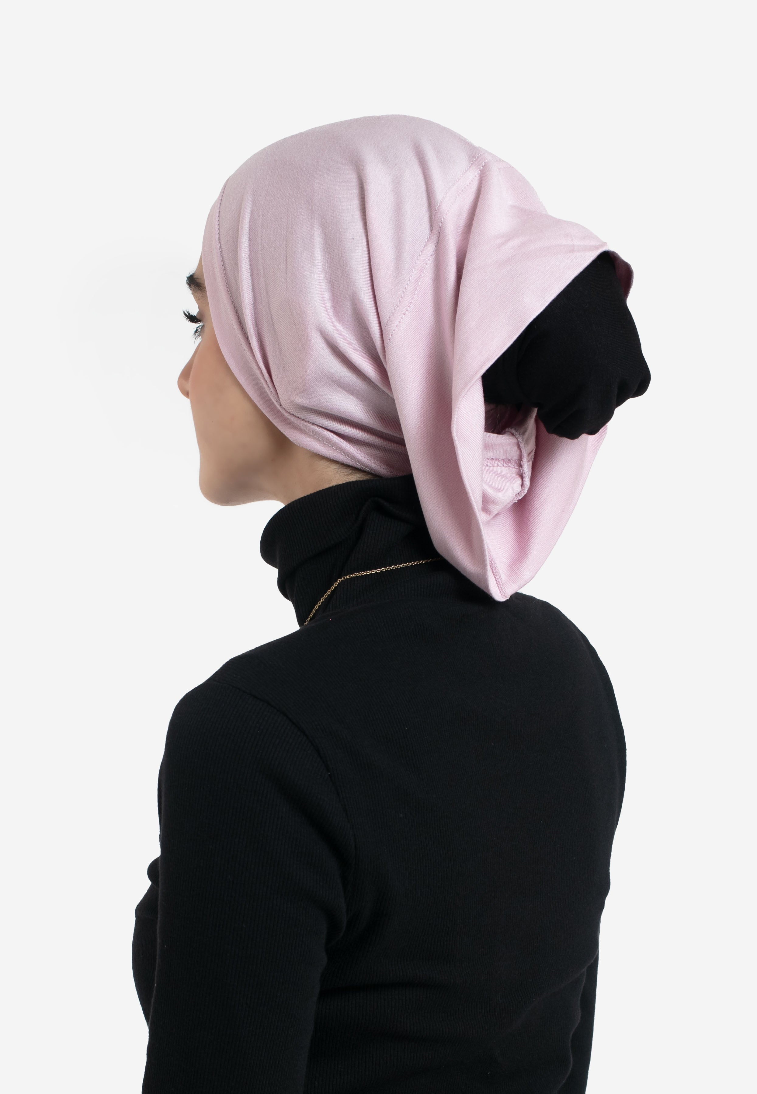 Pink tube Hijab Cap - Back