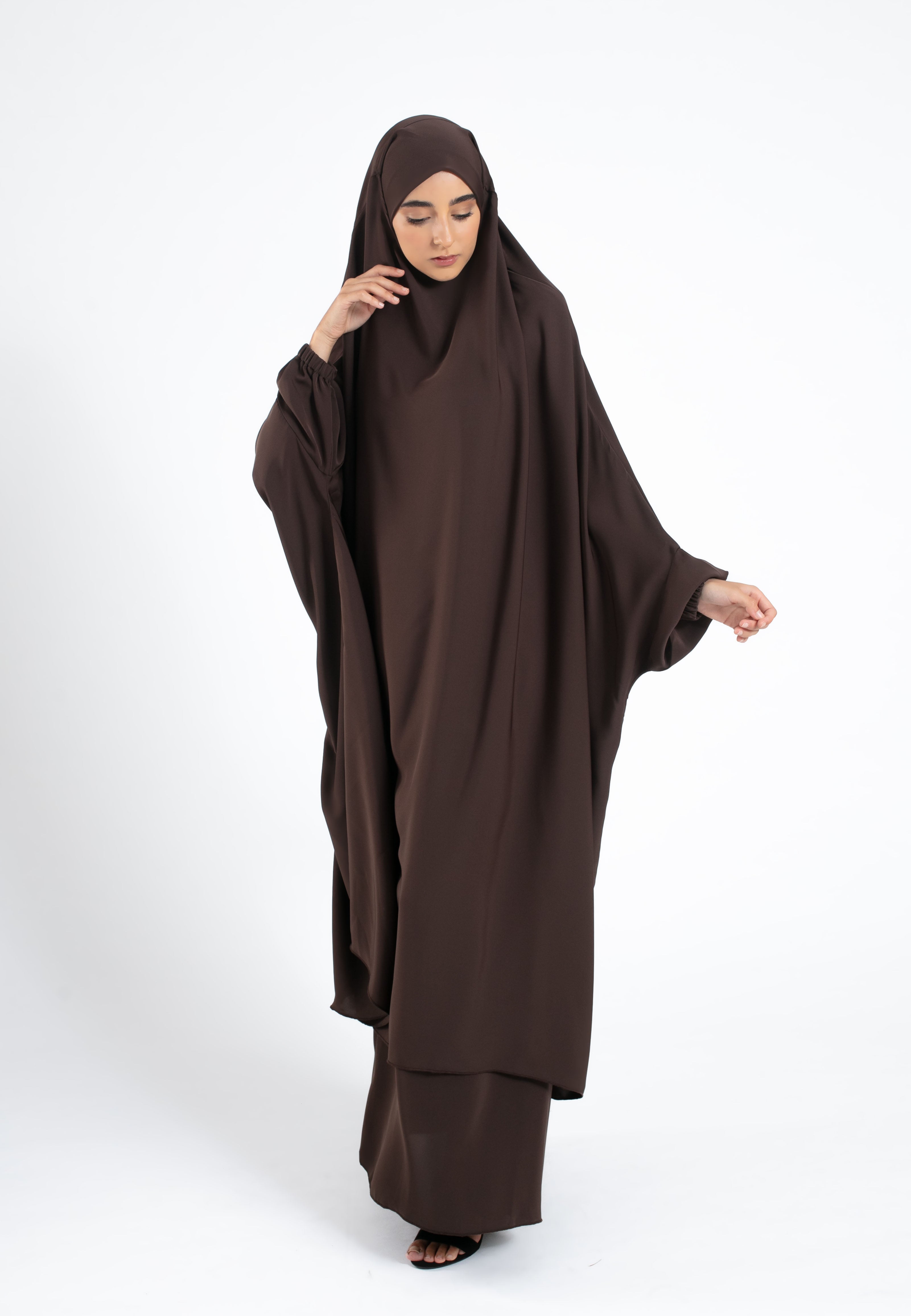 Shop Two-Piece Brown Jilbab Prayer Set | Abaya Lounge Online | Luxury Jilbabs Online Shop Two-Piece Brown Jilbab Prayer Set | Abaya Lounge Online | Luxury Jilbabs Online