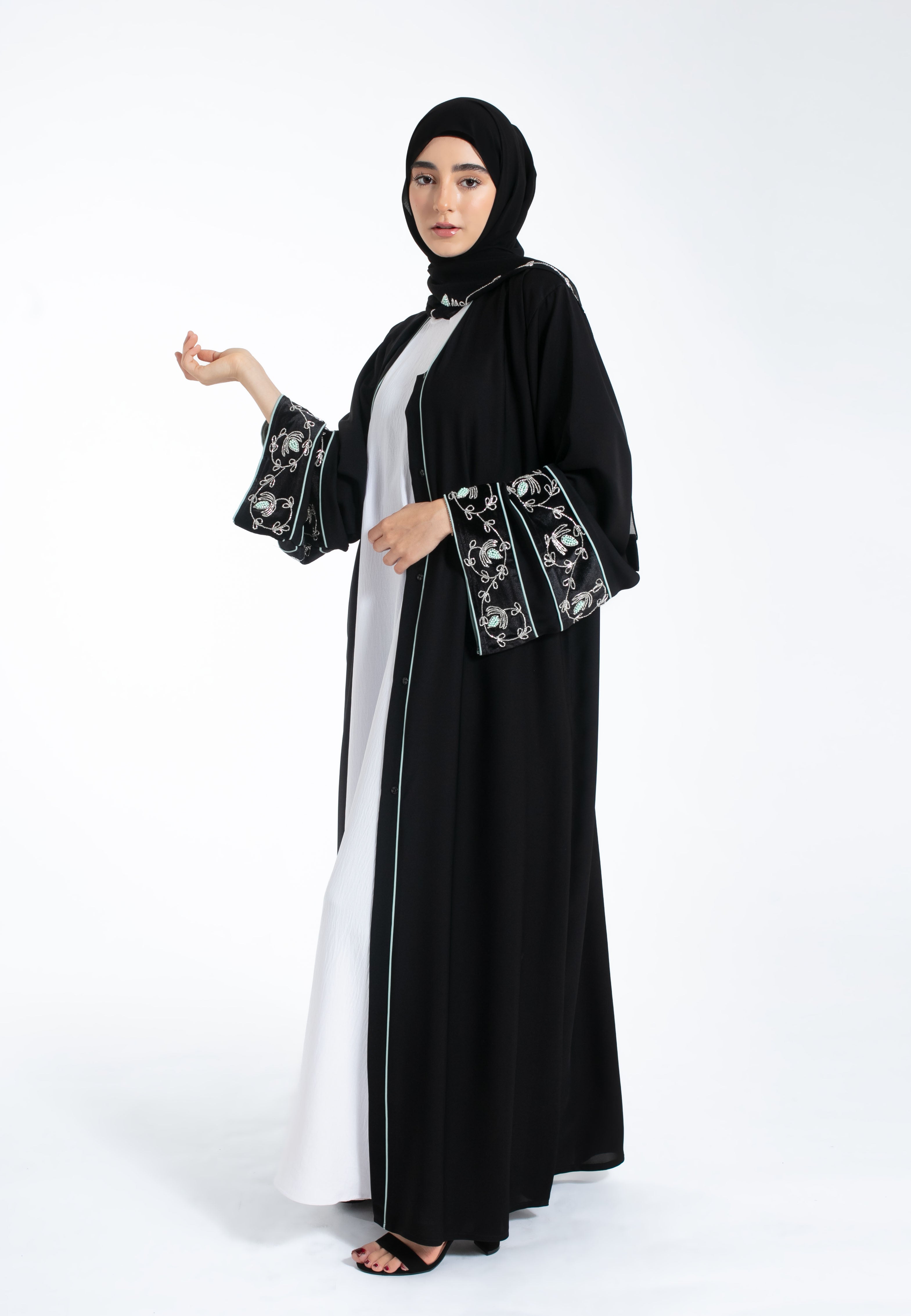 Alhambra Luxury Khaleeji Open Abaya | Abaya Lounge | Free Delivery