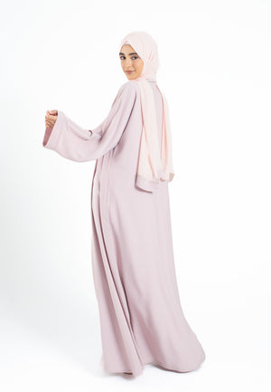 Baby Pink Plain Open Abaya