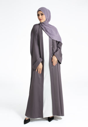 Bedrock Purple Open Abaya