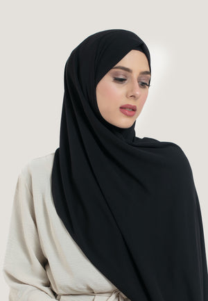 Black Georgette Hijab