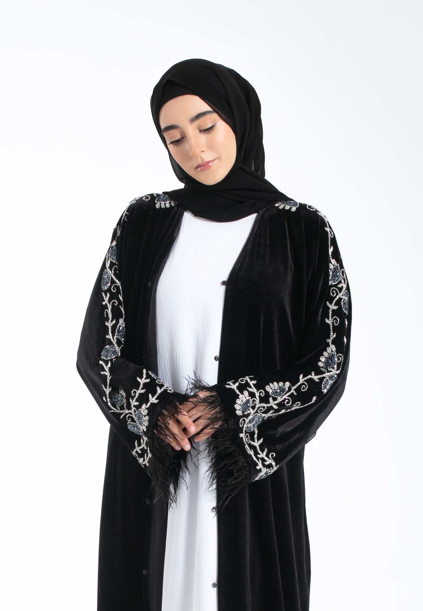 Black-Velvet-Kimono-Open-Abaya