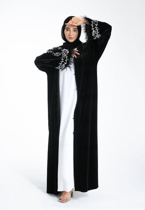 Black-Velvet-Kimono-Open-Abaya