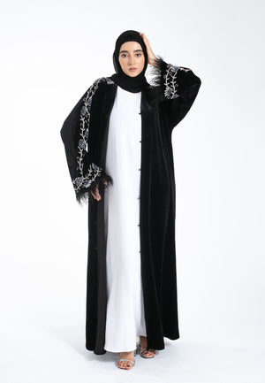 Black-Velvet-Kimono-Open-Abaya