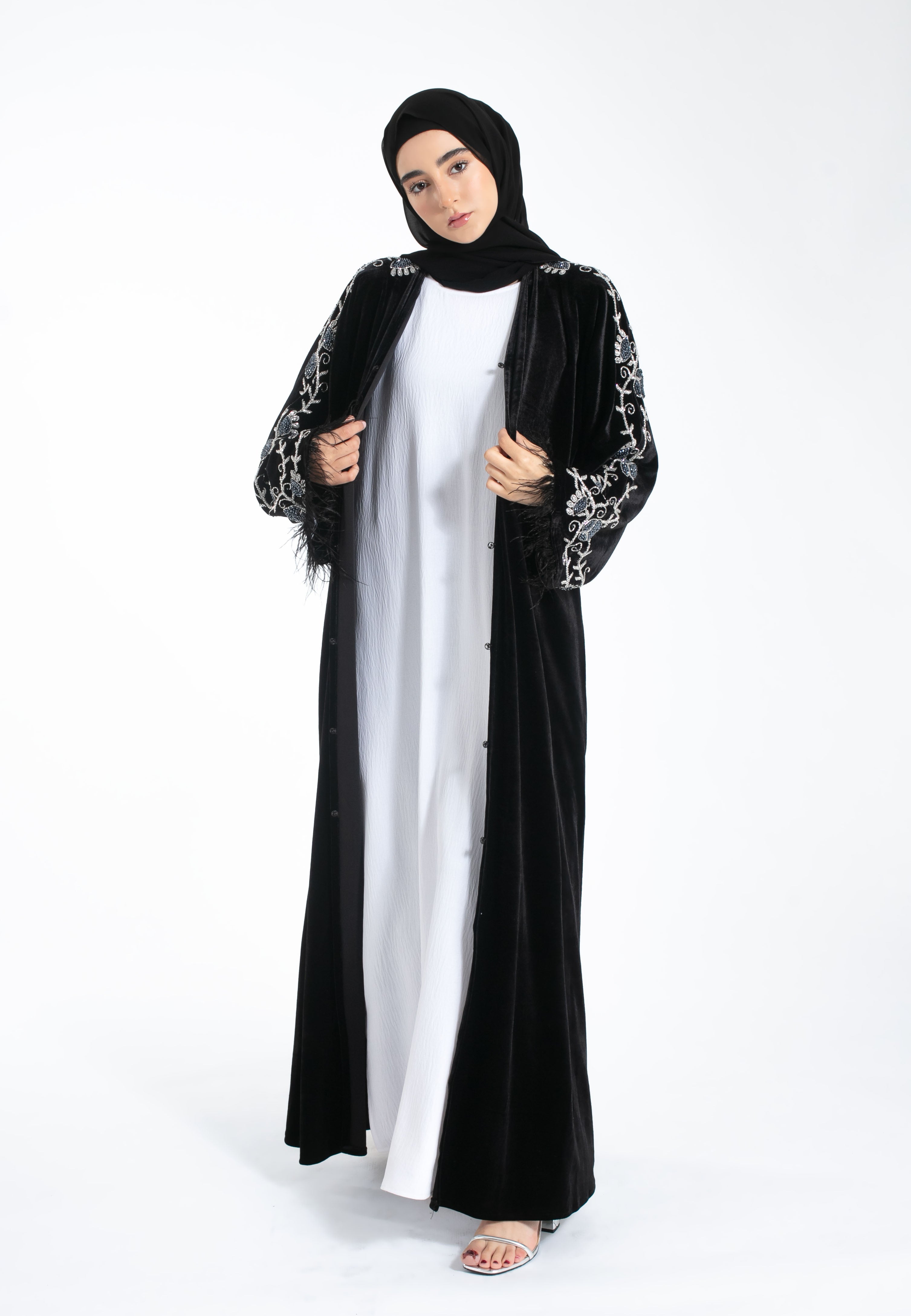 Black-Velvet-Kimono-Open-Abaya