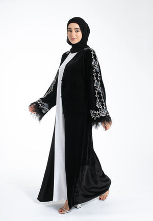 Black-Velvet-Kimono-Open-Abaya