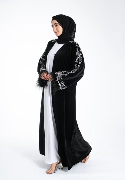 Black-Velvet-Kimono-Open-Abaya