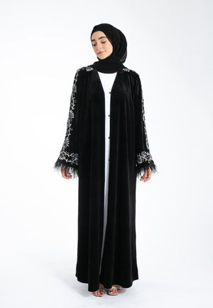 Black-Velvet-Kimono-Open-Abaya