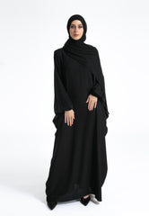 Plain Black Farasha with Cuff Sleeves