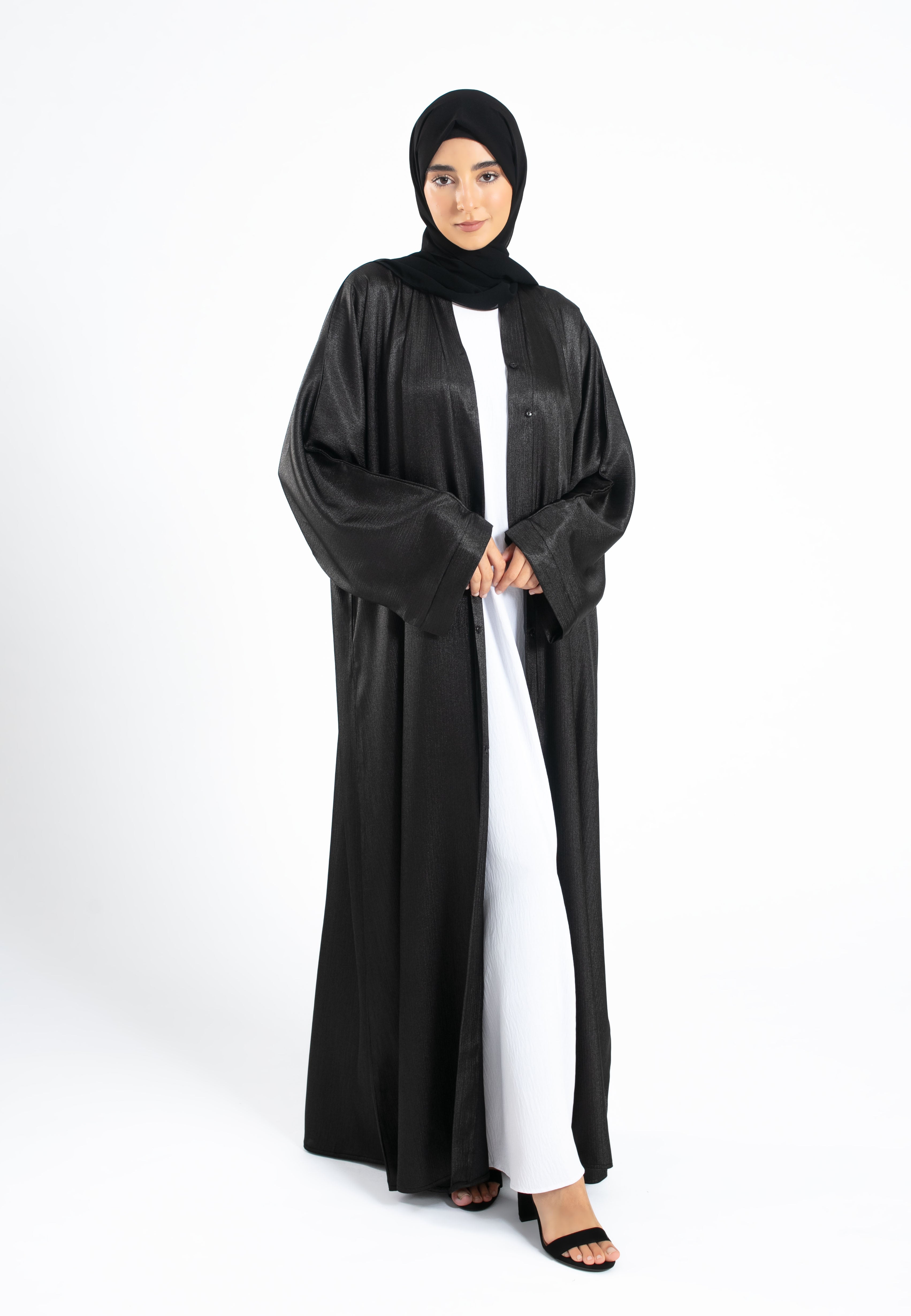 Shimmer Black Abaya