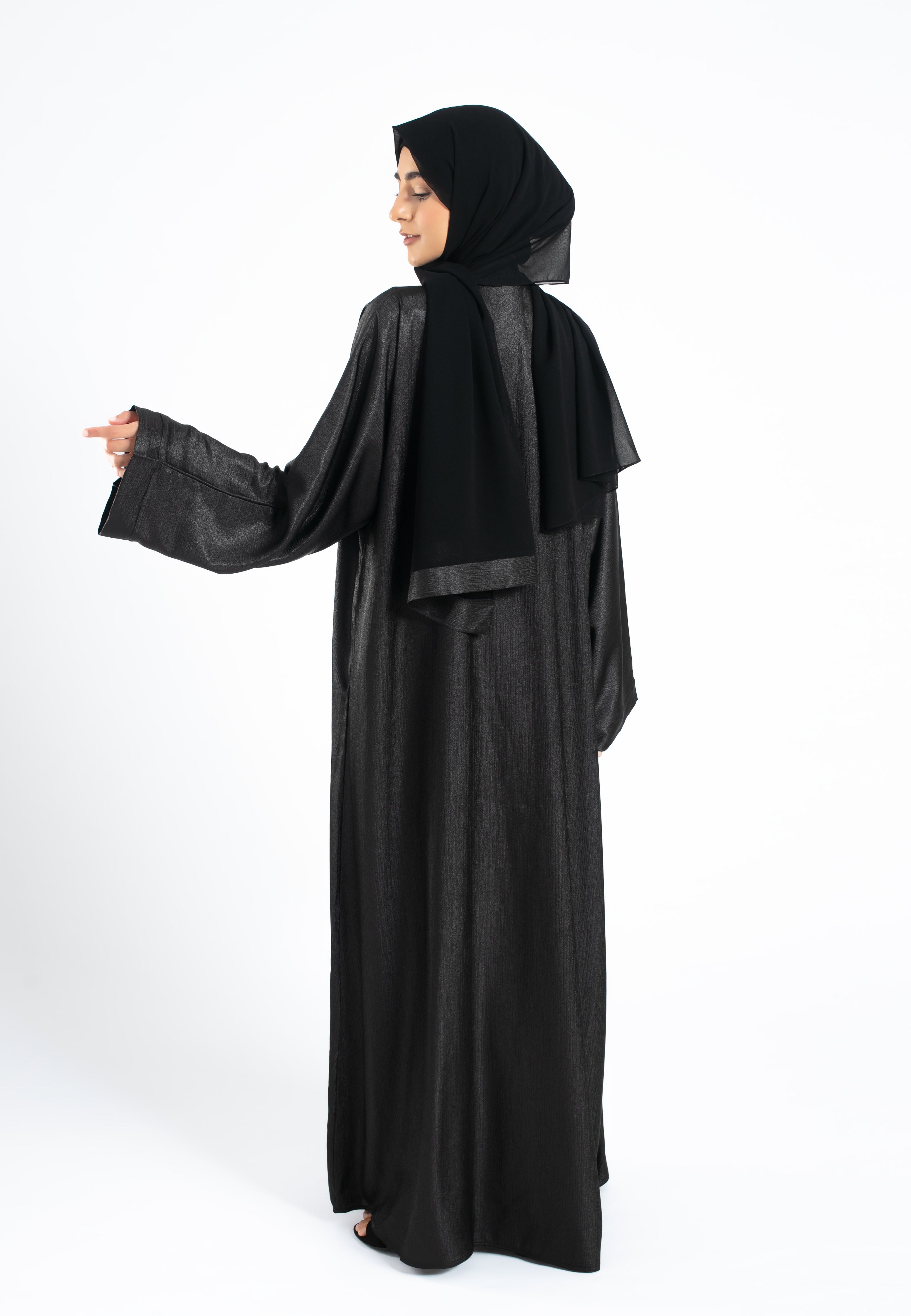 Shimmer Black Abaya