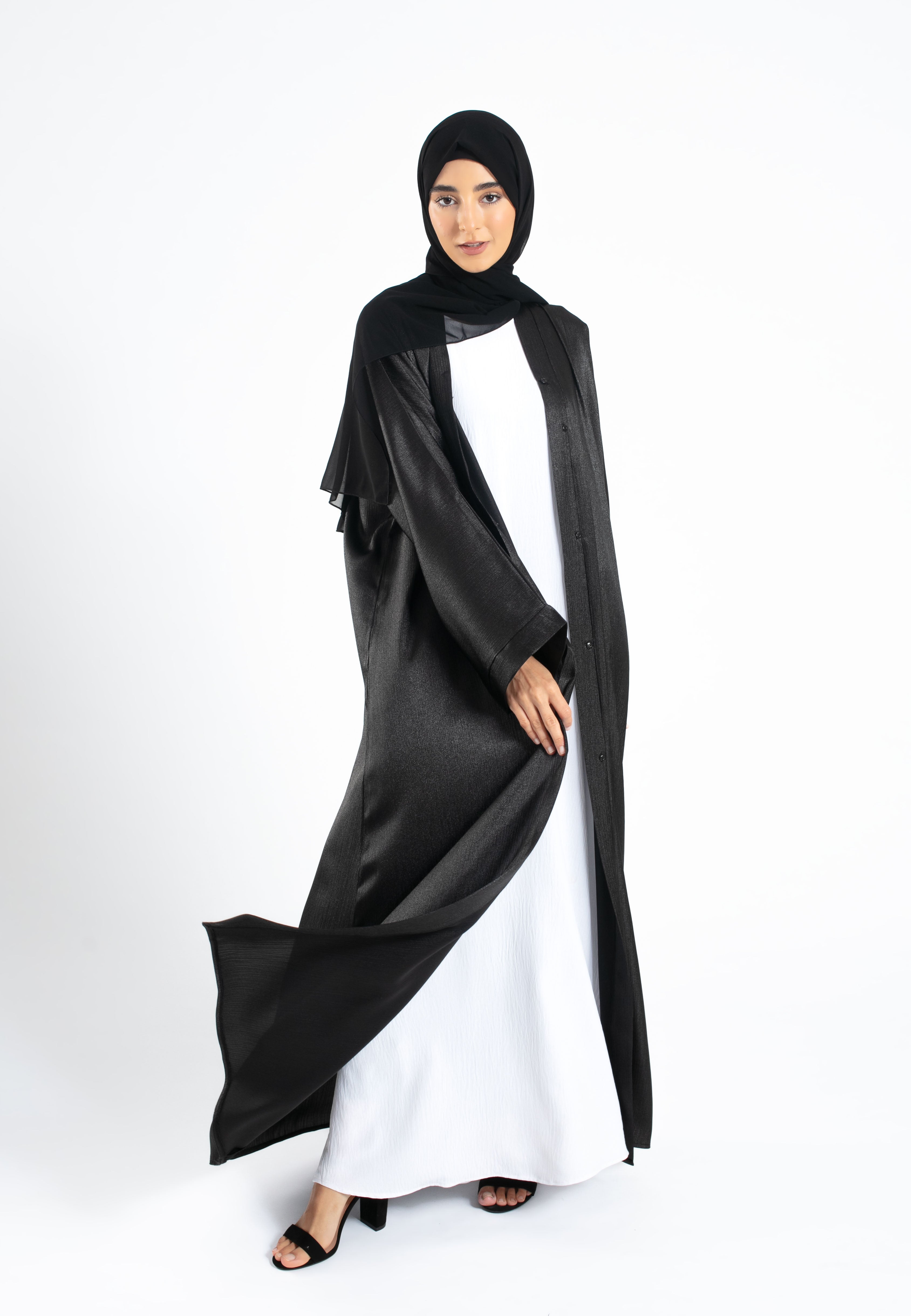 Black Open Abaya