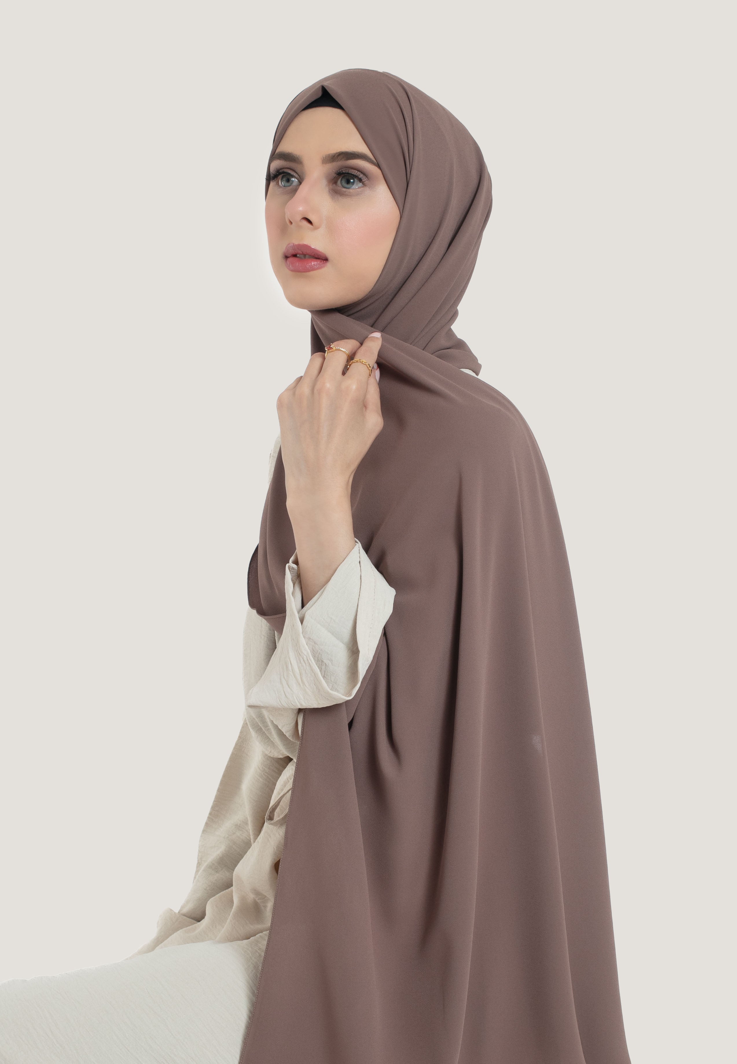 Brown Georgette Hijab