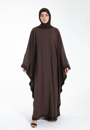 Brown Butterfly Farasha Abaya