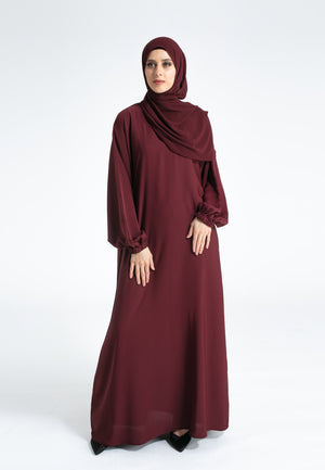 Plain-Burgundy-Closed-Abaya