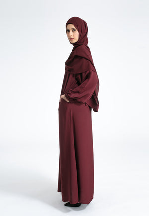 Plain-Abaya-With-Pockets-Burgundy