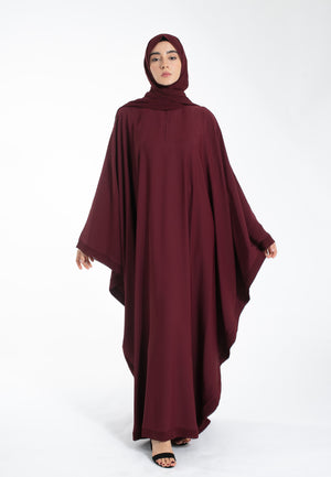 Plain Butterfly Burgundy Farasha