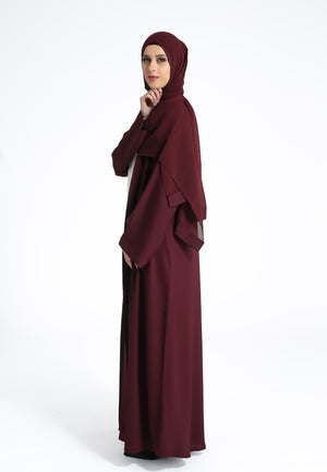 Plain Burgundy Abaya