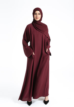 Burgundy Abaya