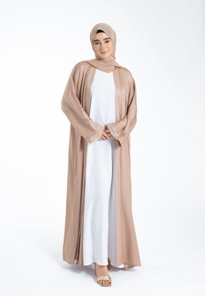 Champagne Shimmer Open Abaya