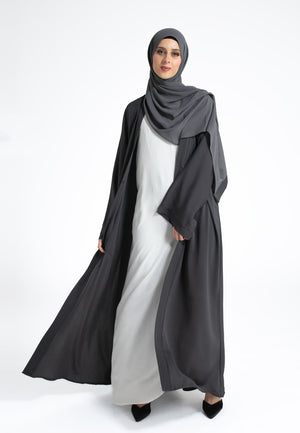 Grey Open Abaya